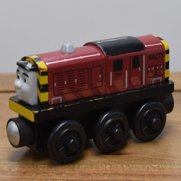 Salty Wooden Railway Thomas the Train Tank Engine Friends Red Yellow 2003 VTG - Picture 2 of 7